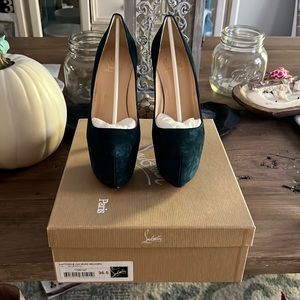 Christian louboutin navy suede pumps 36.5 brand new